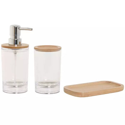 Set de bain transparent et bambou BALTIK
