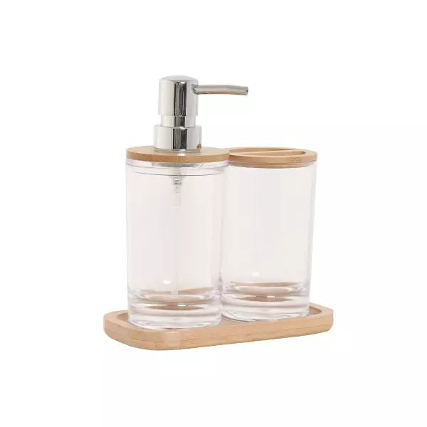 Set de bain transparent et bambou BALTIK