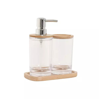 Set de bain transparent et bambou BALTIK