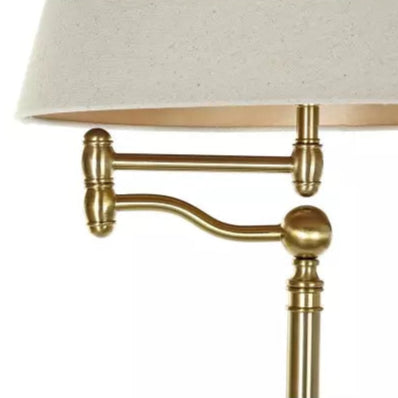 Lampadaire beige et métal doré articulé LINK