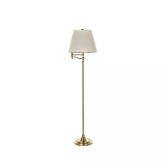 Lampadaire beige et métal doré articulé LINK