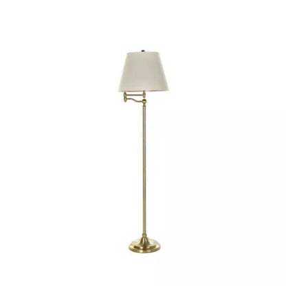 Lampadaire beige et métal doré articulé LINK