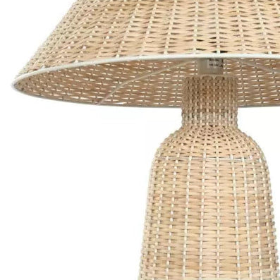 Lampadaire en rotin tressé