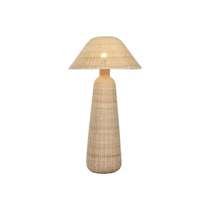 Lampadaire en rotin tressé