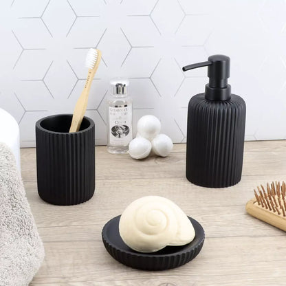Distributeur de savon à rayures noir mat BOON