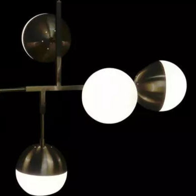 Suspension avec orbes en métal doré LOFT
