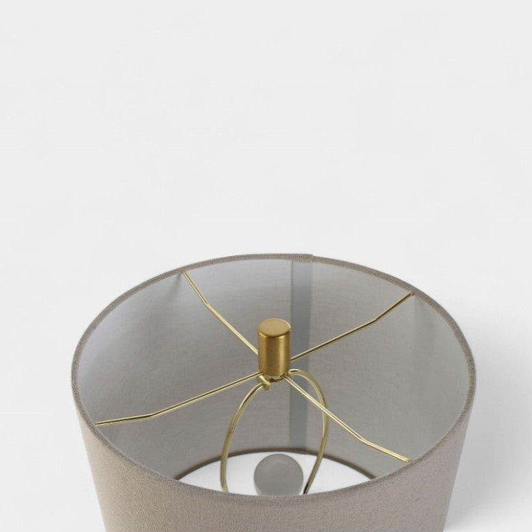 Lampe sculpturale en grès blanc et abat jour en lin MARISE