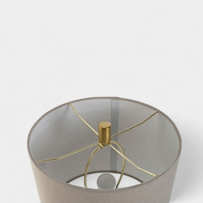 Lampe sculpturale en grès blanc et abat jour en lin MARISE