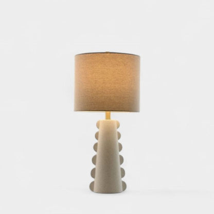 Lampe sculpturale en grès blanc et abat jour en lin MARISE