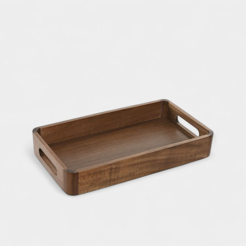 Plateau rectangulaire en bois d'acacia aux bords arrondis ALAIN