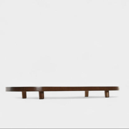 Plateau en bois d'acacia foncé avec pieds LOU