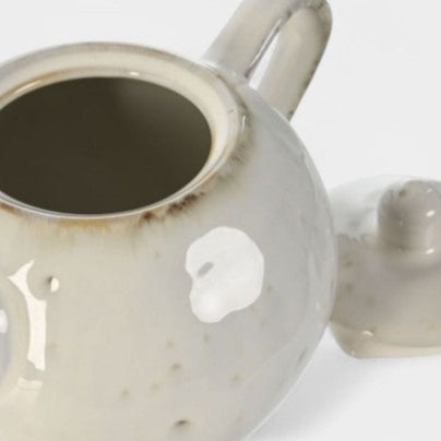 Théière en grès moucheté blanc MAELLE