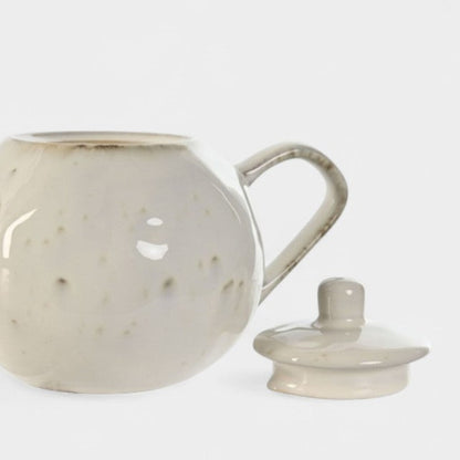 Théière en grès moucheté blanc MAELLE