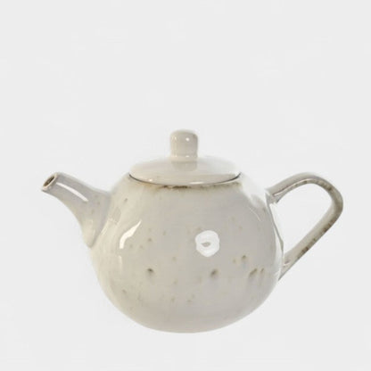 Théière en grès moucheté blanc MAELLE