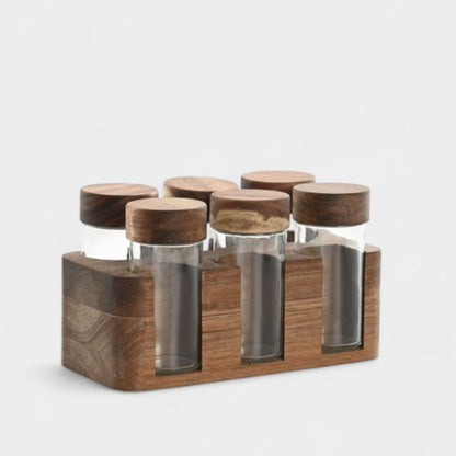 Arbre à épices avec support en bois foncé MARKO