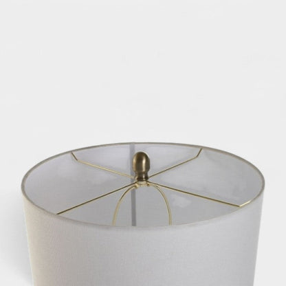 Lampe en grès vert avec abat-jour blanc en lin LAURA