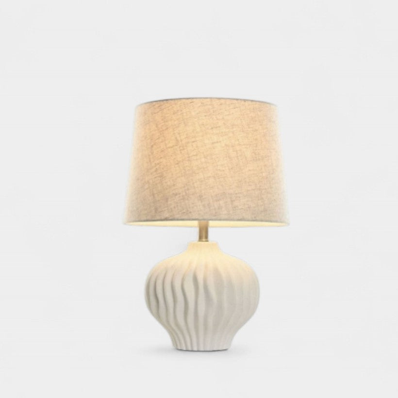 Lampe au pied ondulé beige ANIA