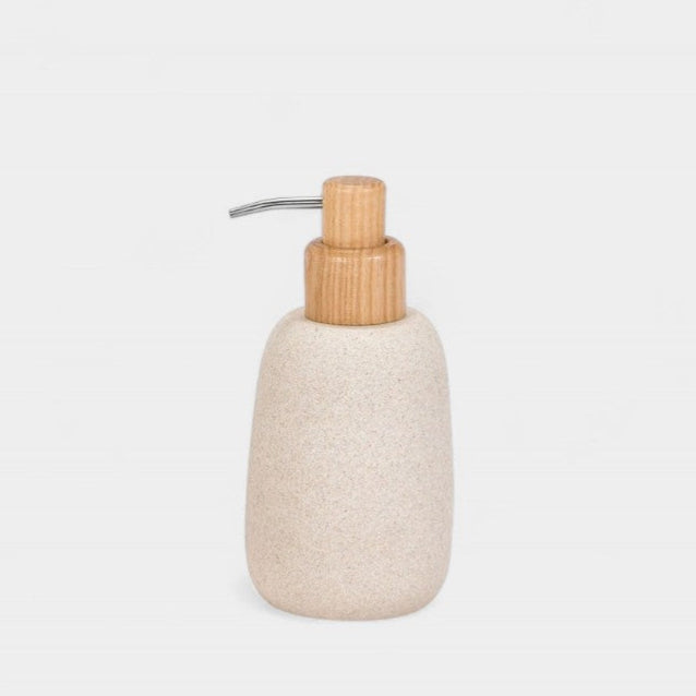 Distributeur de savon en grès et bois ANDREA
