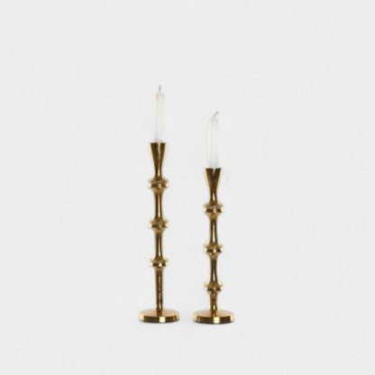 Duo de bougeoirs dorés en aluminium IRIS