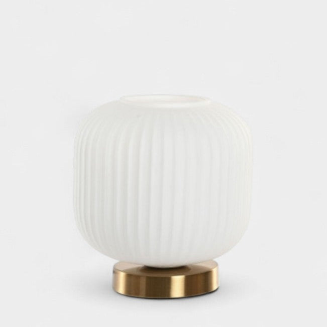 Lampe en verre nervuré & base laiton ASTRÉE