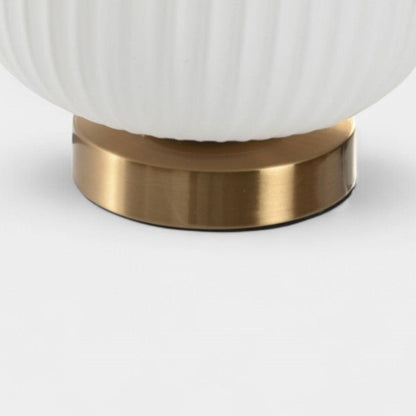 Lampe en verre nervuré & base laiton ASTRÉE