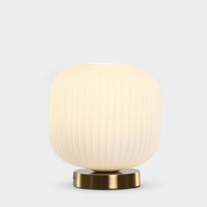 Lampe en verre nervuré & base laiton ASTRÉE