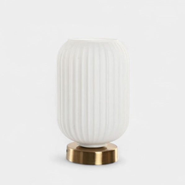 Lampe en verre nervuré & base laiton ASTRE