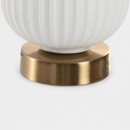Lampe en verre nervuré & base laiton ASTRE