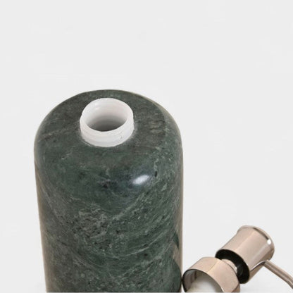 Distributeur de savon en marbre vert et acier inoxydable