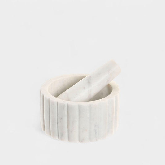 Mortier de cuisine en marbre blanc