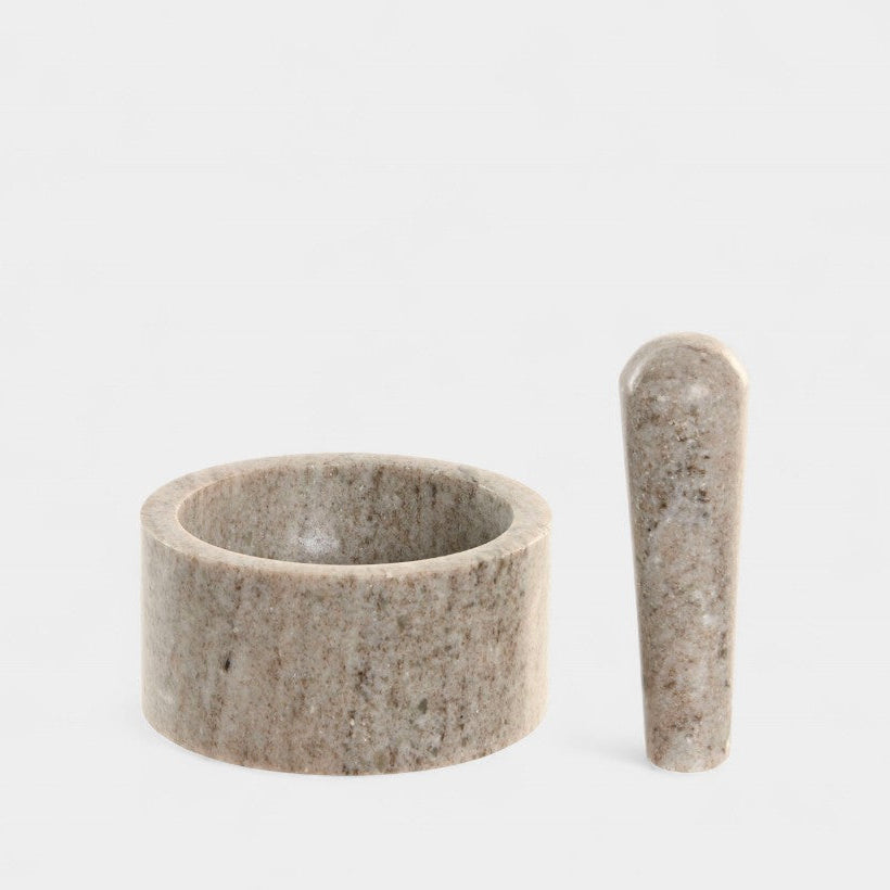 Mortier de cuisine en marbre beige