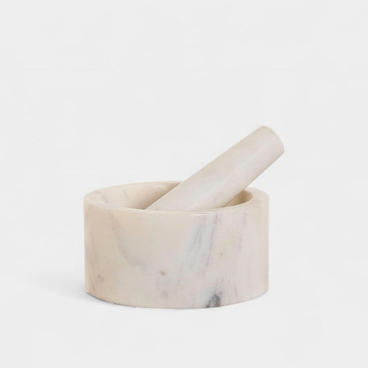 Mortier de cuisine en marbre blanc