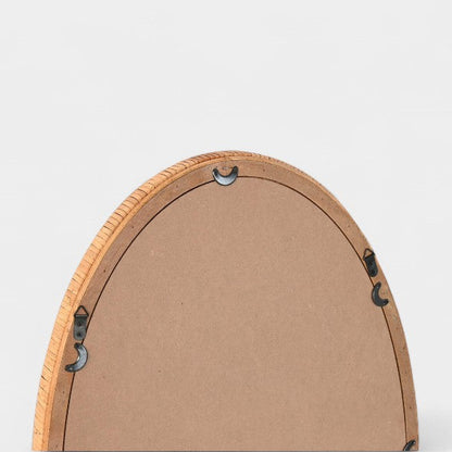 Miroir mural oval en rotin naturel