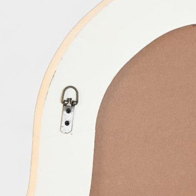 Grand miroir mural organique beige