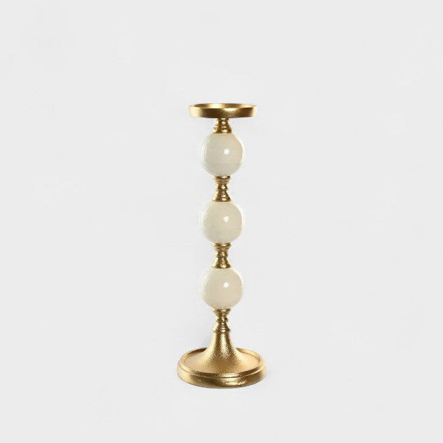 Grand bougeoir chandelier crème et doré
