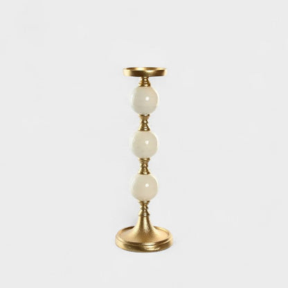 Grand bougeoir chandelier crème et doré
