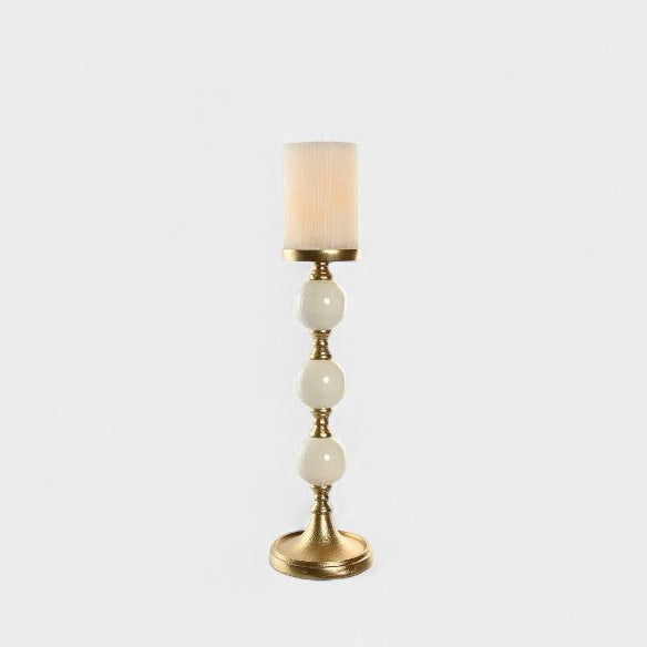 Grand bougeoir chandelier crème et doré