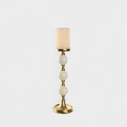 Grand bougeoir chandelier crème et doré