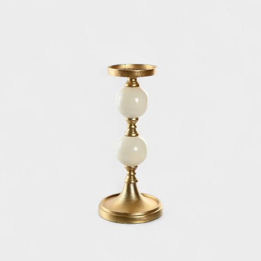 Bougeoir chandelier beige et doré
