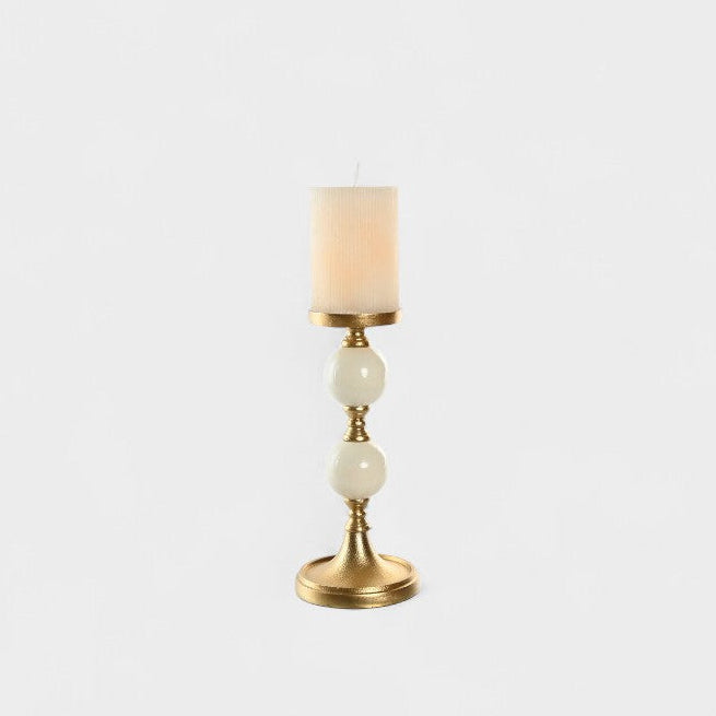 Bougeoir chandelier beige et doré
