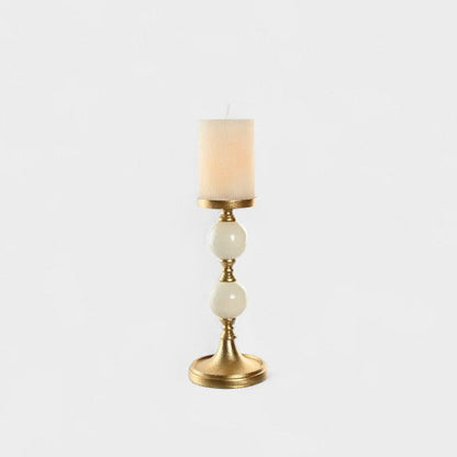 Bougeoir chandelier beige et doré