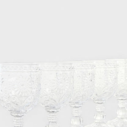Set de verres texturé sur pied transparent (6 Unités)
