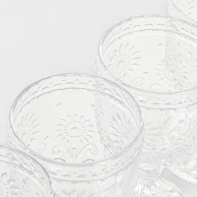 Set de verres texturé sur pied transparent (6 Unités)