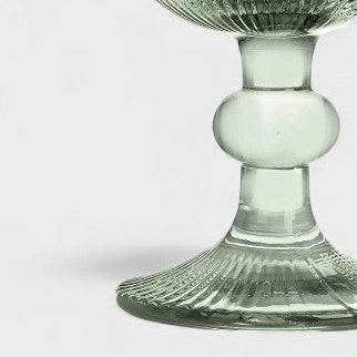 Verres sur pieds strié vert gris (6 Unités)