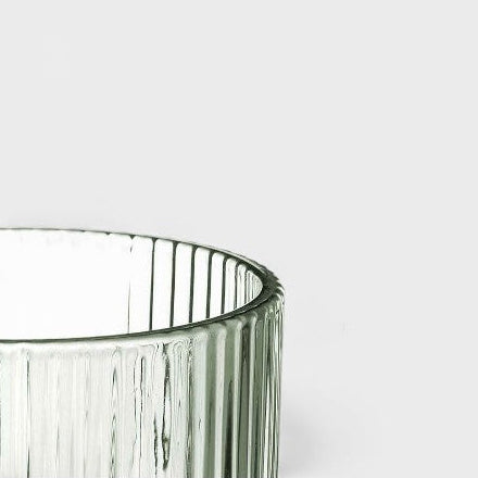 Verres sur pieds strié vert gris (6 Unités)