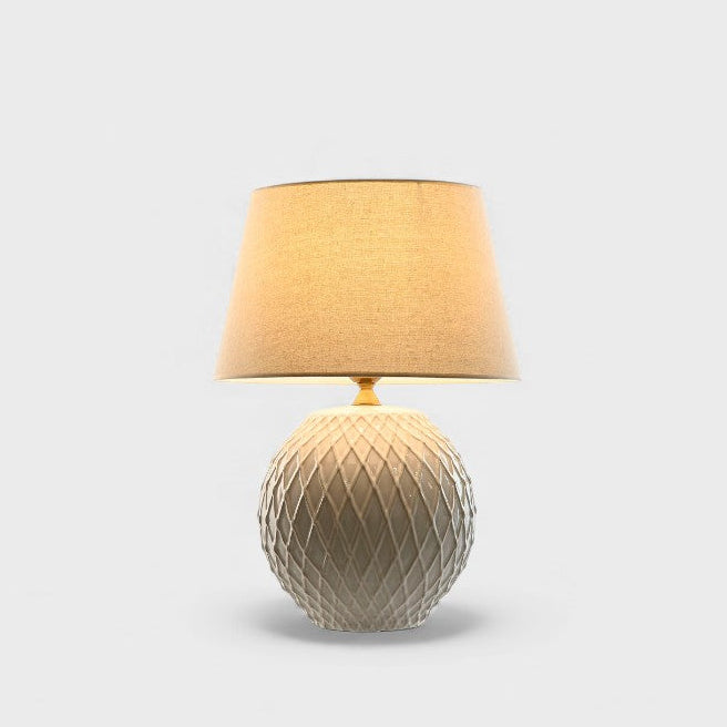 Lampe de bureau ronde en céramique travaillée
