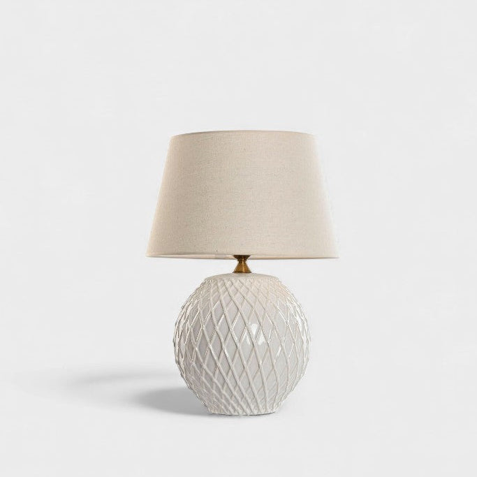 Lampe de bureau ronde en céramique travaillée