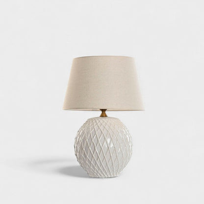 Lampe de bureau ronde en céramique travaillée
