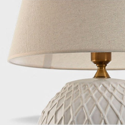 Lampe de bureau ronde en céramique travaillée