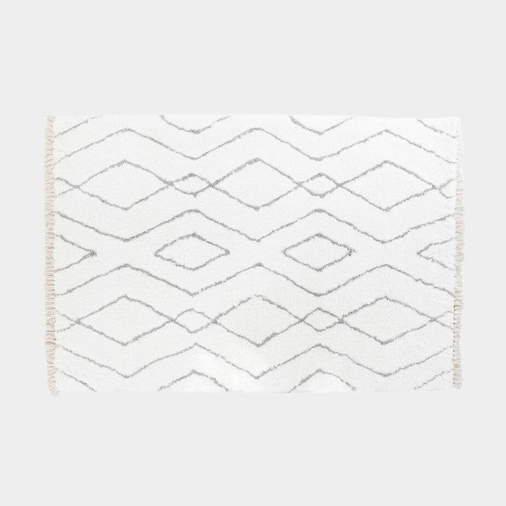Tapis Blanc et Gris Losanges -  120 x 180